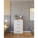 Ver imagem 3 de Kit Guarda Roupa 6 Portas 2 Gavetas e Cômoda 4 Gavetas Premium Quarto Luxo Cor Freijo/off White
