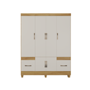 Ver imagem 6 de Kit Guarda Roupa 6 Portas 2 Gavetas e Cômoda 4 Gavetas Premium Quarto Luxo Cor Freijo/off White