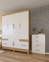 Ver imagem 1 de Kit Guarda Roupa 6 Portas 2 Gavetas e Cômoda 4 Gavetas Premium Quarto Luxo Cor Freijo/off White
