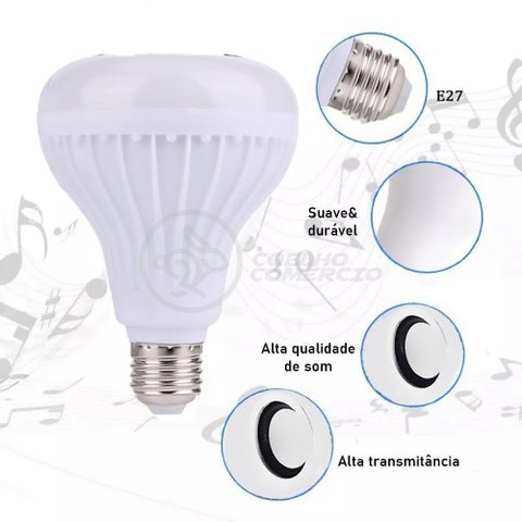 Lâmpada Led 12w E27 Rgb Colorida com Caixa de Som