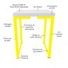 Banqueta Banco Nova York Industrial Cozinha Área Gourmet Balcão Amarelo - 5