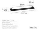 Ver imagem 3 de Toalheiro Duplo 70 cm Inox Preto Fosco - Kromus RT0310B