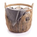 Ver imagem 2 de Cesto Redondo 49cm com Alças Arcos Textura Palha Rattan - Oikos