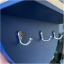 Ver imagem 2 de Porta Chaves em Madeira Com Prateleira e Três Ganchos - Azul Marinho