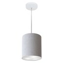 Ver imagem 1 de Lustre Pendente Cilíndrico Vivare Md-4012 Cúpula em Tecido 18x25cm - Bivolt - Rustico Cinza - Bivolt
