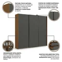 Ver imagem 5 de Guarda Roupa Casal 3 Portas de Correr e 4 Gavetas 260x230cm Elegance Canela/Grafite