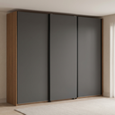 Ver imagem 1 de Guarda Roupa Casal 3 Portas de Correr e 4 Gavetas 260x230cm Elegance Canela/Grafite
