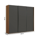 Ver imagem 3 de Guarda Roupa Casal 3 Portas de Correr e 4 Gavetas 260x230cm Elegance Canela/Grafite