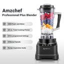 Ver imagem 5 de Amzchef Liquidificador Profissional 8-em-1 2000w com Painel Led, Preto