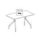 Ver imagem 5 de Mesa para Cozinha 1556 + Tampo Madeirado 136x80cm Freijo c/ Prata - Carraro