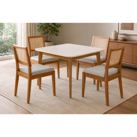 Mesa Jantar Condessa 109 + 4 Cad Rainha Eucalipto Nesher