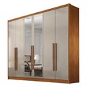 Ver imagem 1 de Guarda Roupa Casal Linea Plus 6 Portas 8 Gavetas com Espelho Cinamomo Fendi - Novo Horizonte