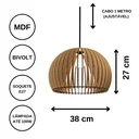 Ver imagem 3 de Luminária Teto Tipo Pendente em Mdf Universo Completa:mdf Cru