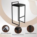 Ver imagem 4 de Kit 3 Banquetas Balcão Alta Corino Ferro Cozinha Bistro Cor:caramelo