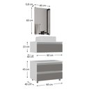 Ver imagem 7 de Conjunto Gabinete Banheiro Creta 60cm (gabinete+espelheira+cuba) Branco Cinza