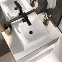 Ver imagem 5 de Conjunto Gabinete Banheiro Creta 60cm (gabinete+espelheira+cuba) Branco Cinza