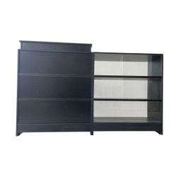 Balcão Caixa + Expositor Vidro 100% Mdf Lojas e Comércios Preto - Suprema Móveis - 1