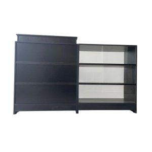 Balcão Caixa + Expositor Vidro 100% Mdf Lojas e Comércios Preto - Suprema Móveis