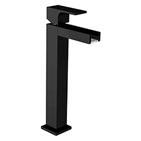 Misturador Monocomando de Mesa Lavatório Bica Alta Cascata Unic 1/2" Black Noir - 2885.bl90.cas.no