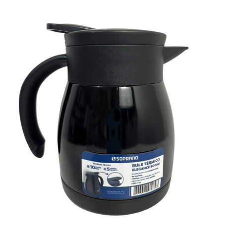 Bule Inox Elegance Garrafa Térmica para Chá Café Água 500ml Preto