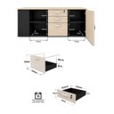 Ver imagem 7 de Conjunto Mesa Pedestal Presidente em L + Cadeira de Escritório Ergonômica Armário Lateral 3 Gavetas