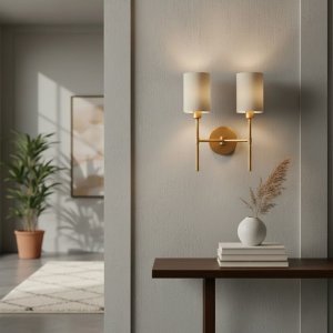 Arandela Luminária de Parede Clássica Imperial Dupla Decoração Casa Sala Quarto Escritório