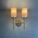 Ver imagem 1 de Arandela Luminária de Parede Clássica Imperial Dourado com Dupla Cúpula Bege Decoração Iluminação