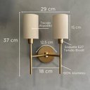 Ver imagem 2 de Arandela Luminária de Parede Clássica Imperial Dourado com Dupla Cúpula Bege Decoração Iluminação