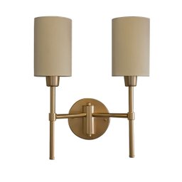 Arandela Luminária de Parede Imperial Clássica Bivolt com Cúpula 2 Bege Algodão - 5