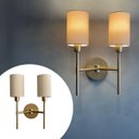 Ver imagem 3 de Arandela Luminária de Parede Clássica Imperial Dourado com Dupla Cúpula Bege Decoração Iluminação