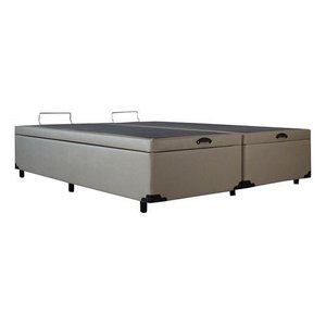 Cama Box Baú Queen com Blindagem Fabricação Própria Blindada - Corino - Bege