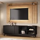 Ver imagem 3 de Conjunto Rack Preto Touch e Painel Parede Cedro Ventura Carraro