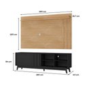 Ver imagem 2 de Conjunto Rack Preto Touch e Painel Parede Cedro Ventura Carraro