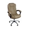 Cadeira de Escritório Presidente Reclinável Ergonômica - Bege - 2