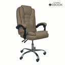 Ver imagem 3 de Cadeira de Escritório Presidente Reclinável Ergonômica - Bege