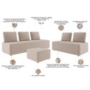 Ver imagem 5 de Sofá 6 Lugares para Sala de Estar Living Modular Adah M03 Veludo Bege - Lyam Decor