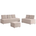 Ver imagem 2 de Sofá 6 Lugares para Sala de Estar Living Modular Adah M03 Veludo Bege - Lyam Decor