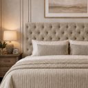 Ver imagem 2 de Cabeceira de Casal Estofada Captone 1,38 Mts Luna Vilajo: Suede Crush Cappucino