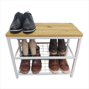 Ver imagem 1 de Porta Sapatos com Banco Vazada 60cm Branca