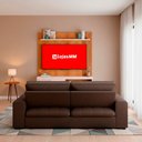 Ver imagem 5 de Kit Sofá Ferguile Genebra 3 Lugares Retrátil com Usb e Painel Tv 55 Esmeralda Caemmun