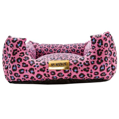 Cama para Cachorro Quadrada Impermeavel Luppet Oncinha Pink - Gg