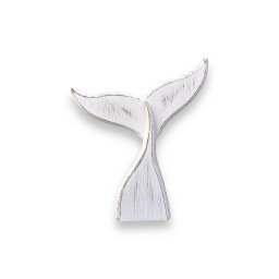 Enfeite Cauda de Baleia Branca 25 Cm Decoração Náutica de Mesa - 5