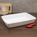 Ver imagem 3 de Refratária de Porcelana Branca Linea Lyor 26x17x5cm Prato Travessa Retangular Cozinha