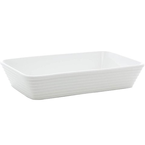 Refratária de Porcelana Branca Linea Lyor 26x17x5cm Prato Travessa Retangular Cozinha