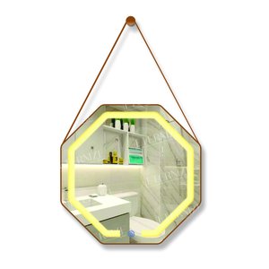 Espelho Adnet Octogonal com Alça Iluminação Led Quente