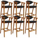 Ver imagem 1 de Kit 06 Banquetas Alta para Cozinha Bancada Bar Sala de Jantar Fixa Cecília L02 Suede Preto - Lyam