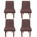 Ver imagem 1 de Kit 04 Cadeiras Para Sala de Jantar Lizz Pés Palito Veludo Rosê D'Classe Decor