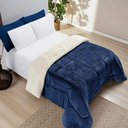 Ver imagem 1 de Coberdrom Sherpa e Flannel Everest Queen Manta Alta 150g 01 Peça - Marinho