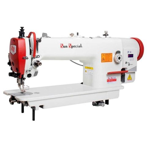 Máquina Costura Industrial Reta Base Plana Transporte Duplo SS03-033D-H-Ft-Qi 220V - Sun Special