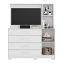 Ver imagem 3 de Cômoda Ilhabela com 1 Porta e 4 Gavetas Branco - PR Móveis